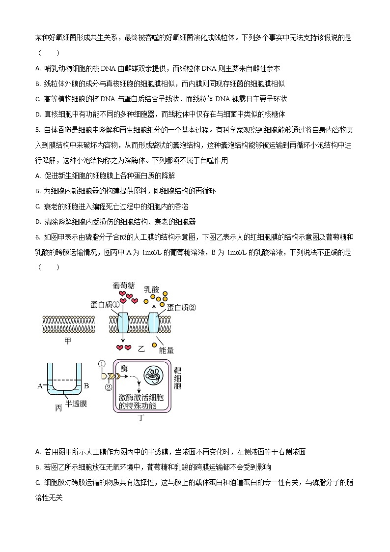 山东省临沂市第一中学2021-2022学年高一下学期开学考试生物试题第2页