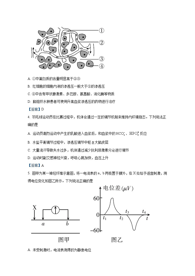 湖北省2021-2022学年高二生物上学期期末调考试题（Word版附答案）第2页