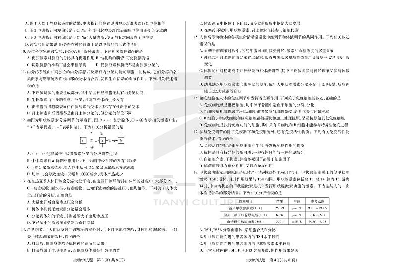 2023河南省天一大联考高二12月阶段性测试二生物试题PDF版含答案02