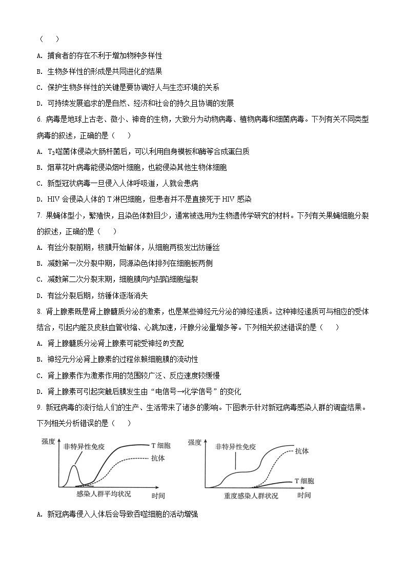 2022届广东省湛江市高三二模生物试题 （含答案）02