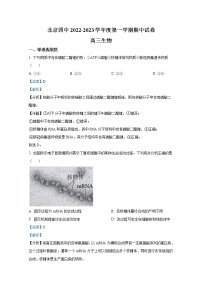 北京市四中2022-2023学年高三生物上学期期中试题（Word版附解析）