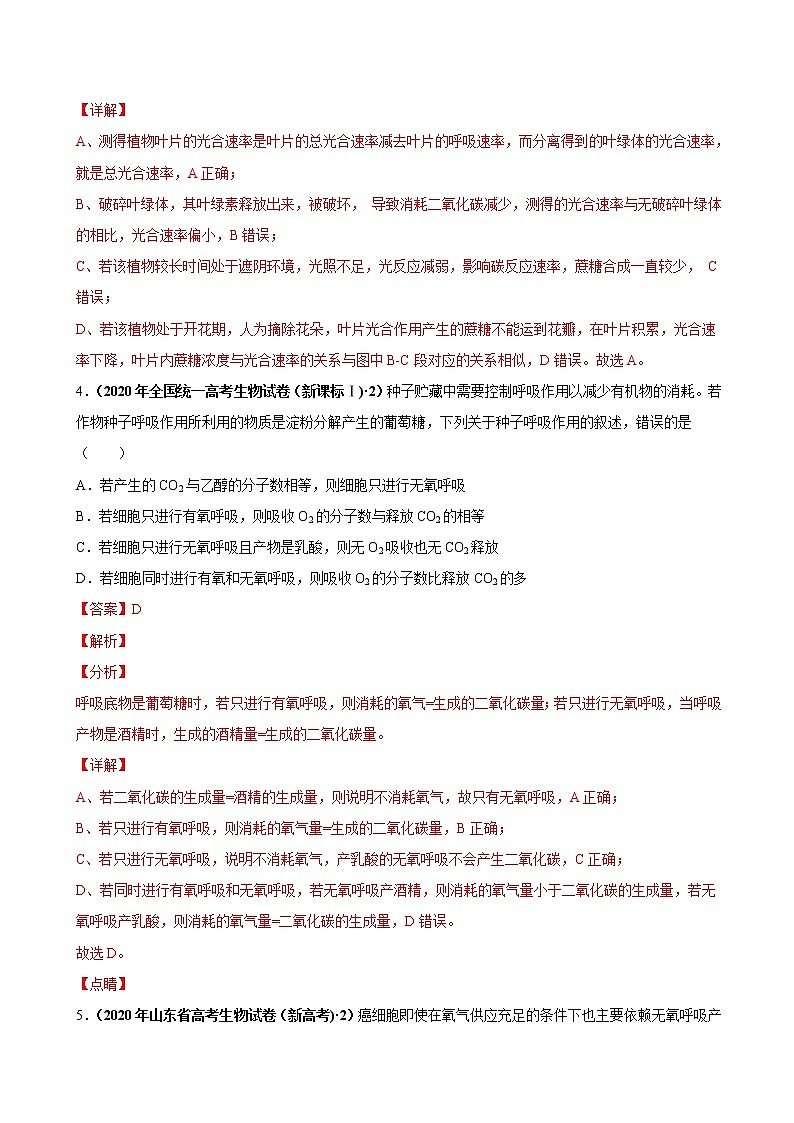 (新高考)高考生物一轮复习课时作业第三单元光合作用与细胞呼吸(含解析)第3页