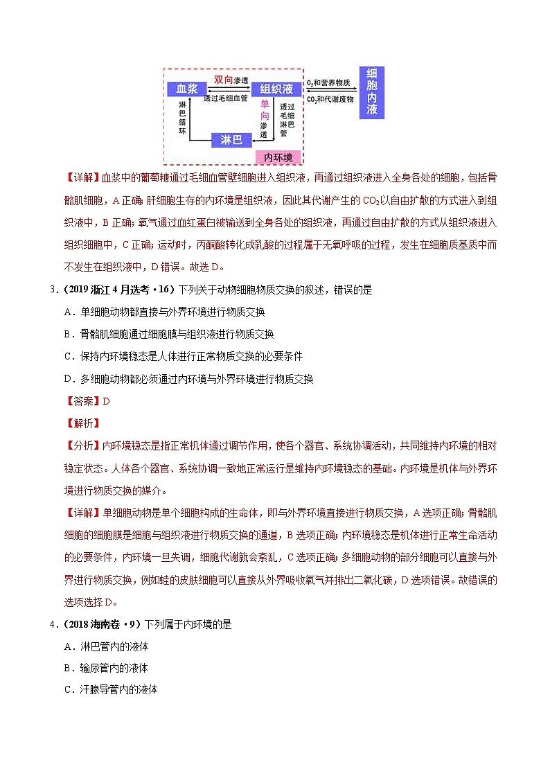 (新高考)高考生物一轮复习课时作业第十单元内环境及其稳态(含解析)第2页