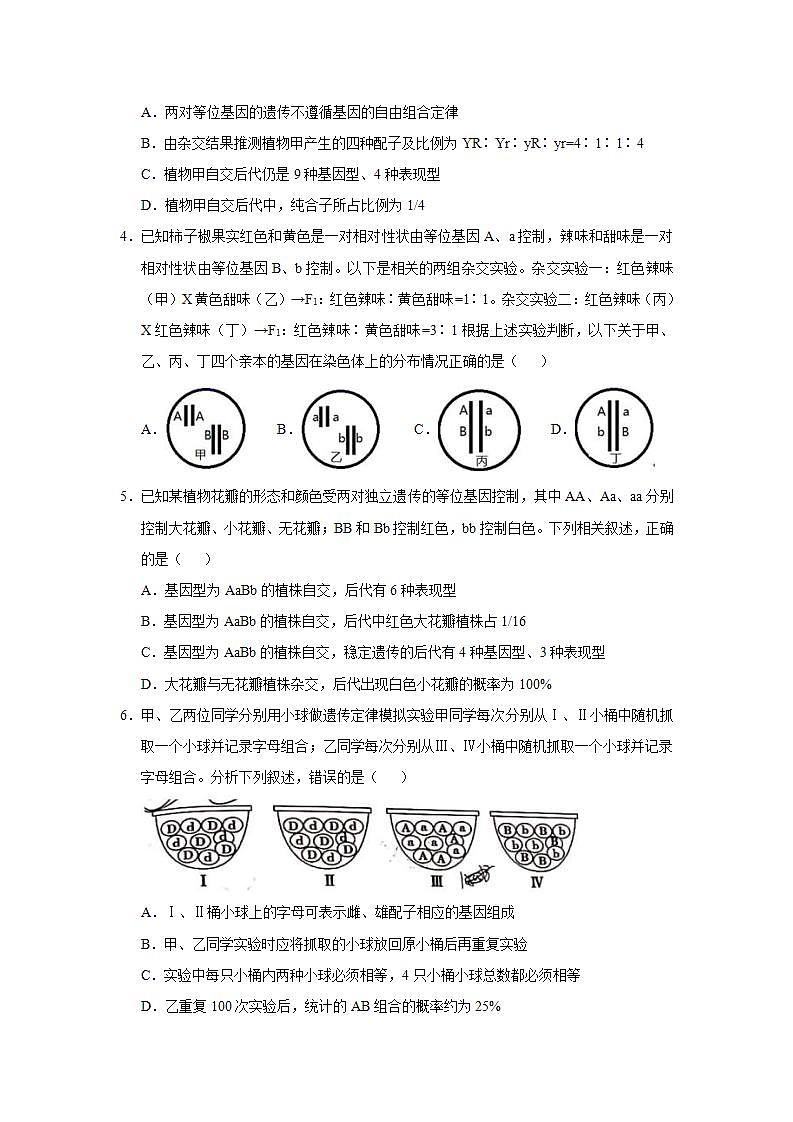 （新高考）高考生物三轮冲刺小题必练10基因的自由组合定律(原卷版)第3页