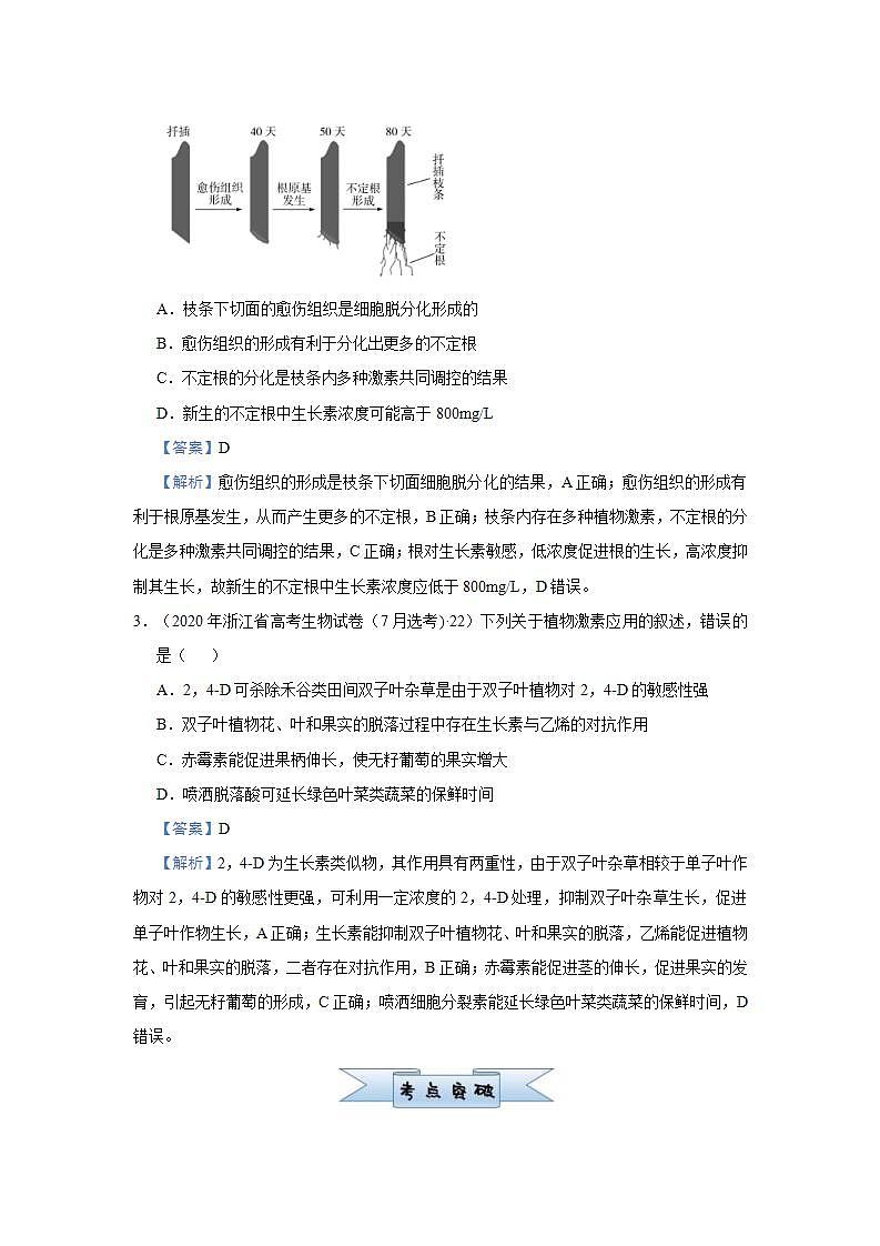 （新高考）高考生物三轮冲刺小题必练17植物的激素调节(2份打包，解析版+原卷版，可预览)02
