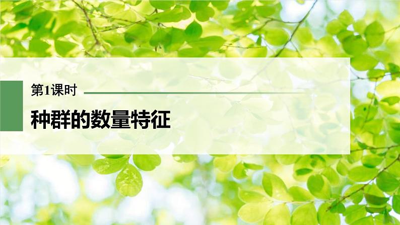 (新高考)2023年高考生物一轮复习课件第9单元第1课时种群的数量特征(含解析)01