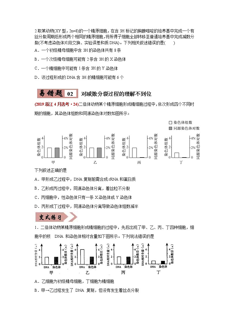 (新高考)高考生物二轮复习易错点05遗传的细胞基础（2份打包，含解析+原卷版，可预览）02