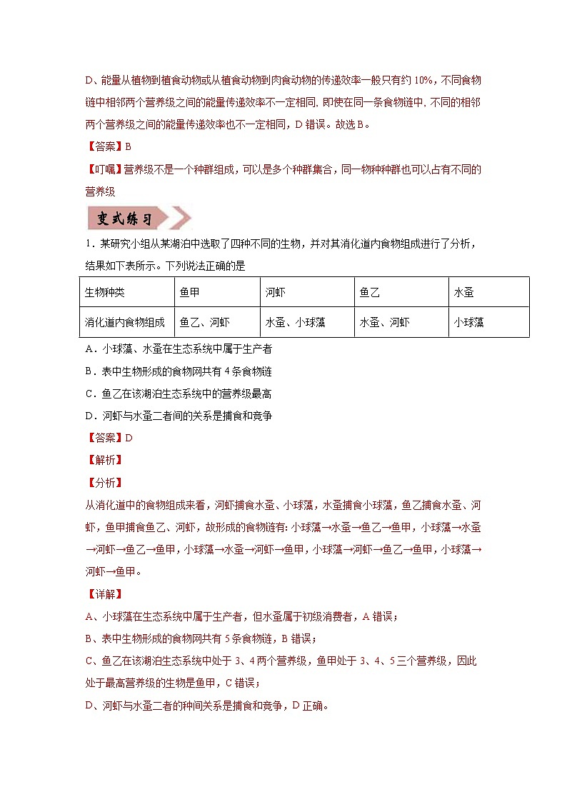 (新高考)高考生物二轮复习易错点16生态系统的结构和功能（含解析）第2页