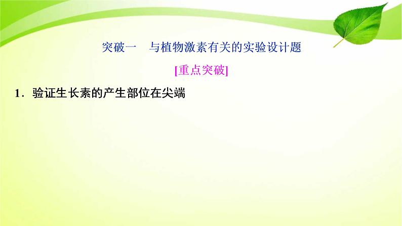 2022年高考生物复习：加强提升课件(九)植物激素调节相关实验探究(含解析)02