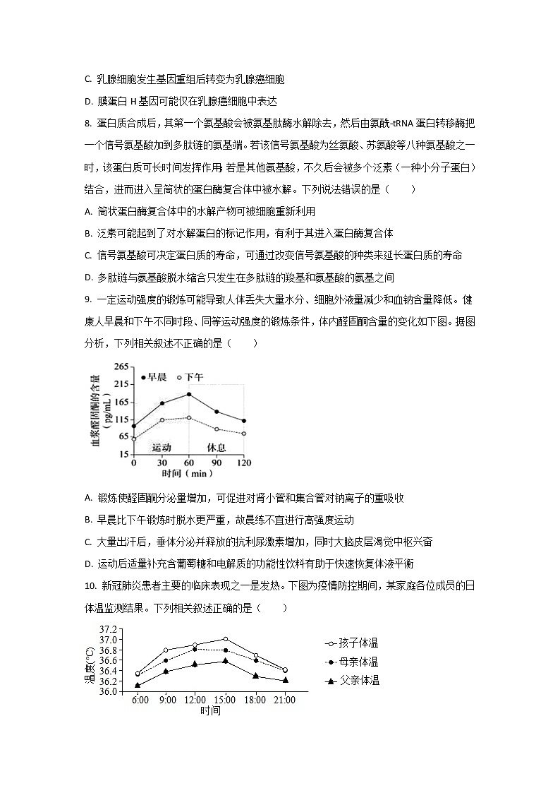 2021-2022学年湖南省长沙市宁乡市高二下学期期末考试考试生物试题含答案03