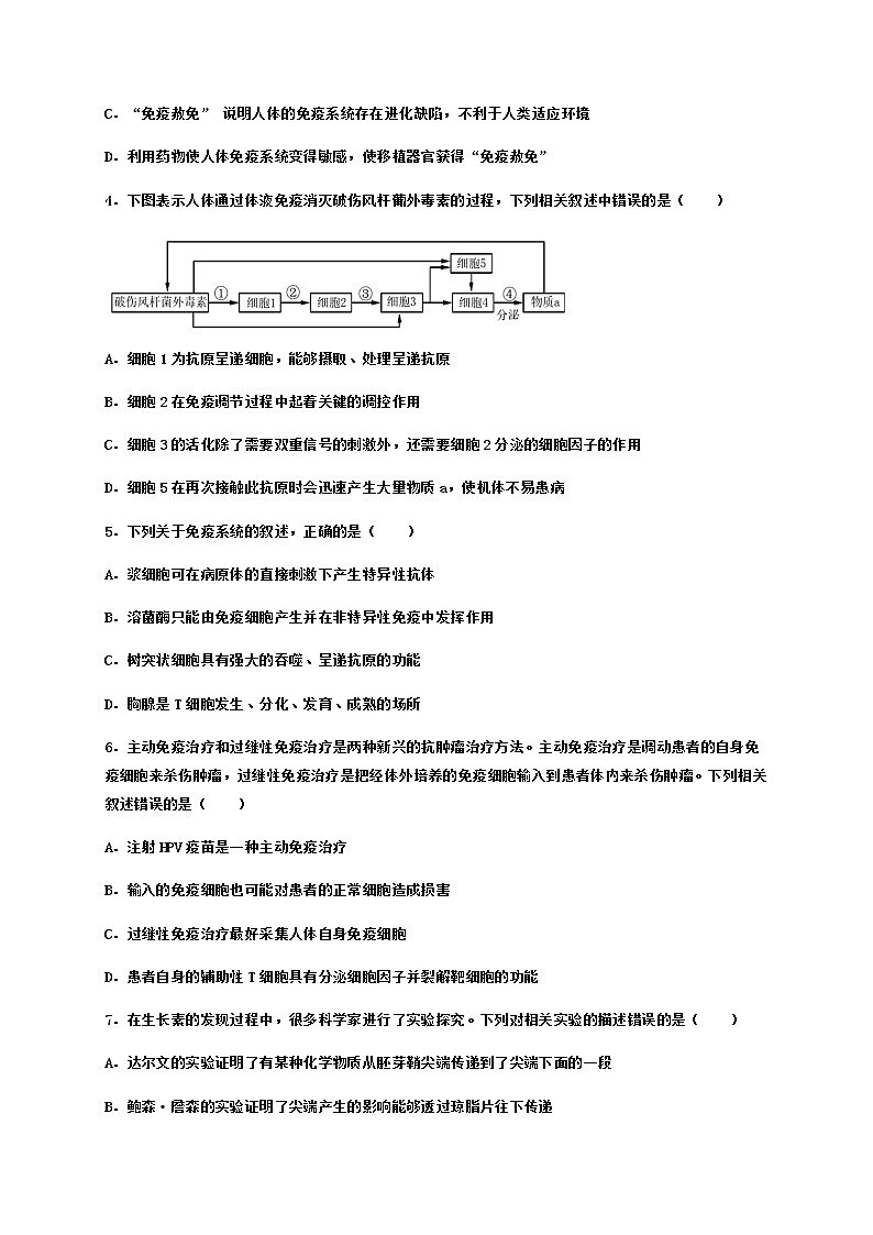 【期末备考练习】人教版(2019)  生物高二期末-期末考试备考练习2 （人教版(2019)选择性必修一 4-5章 ）第2页