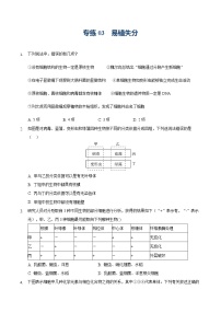 【期末专题备考】人教版(2019)生物必修1-高一上学期期末：专题03 易错失分-必刷卷