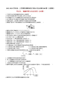 【期末考点复习】人教版(2019)生物必修1 高一上学期期末备考-考点09 细胞呼吸与光合作用