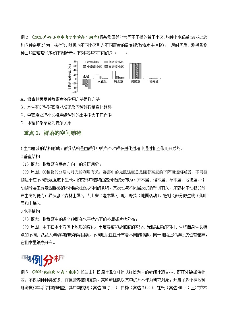 【期末综合备考】人教版(2019)生物高二专题备考：专题2 群落及其演替（选择性必修2）02