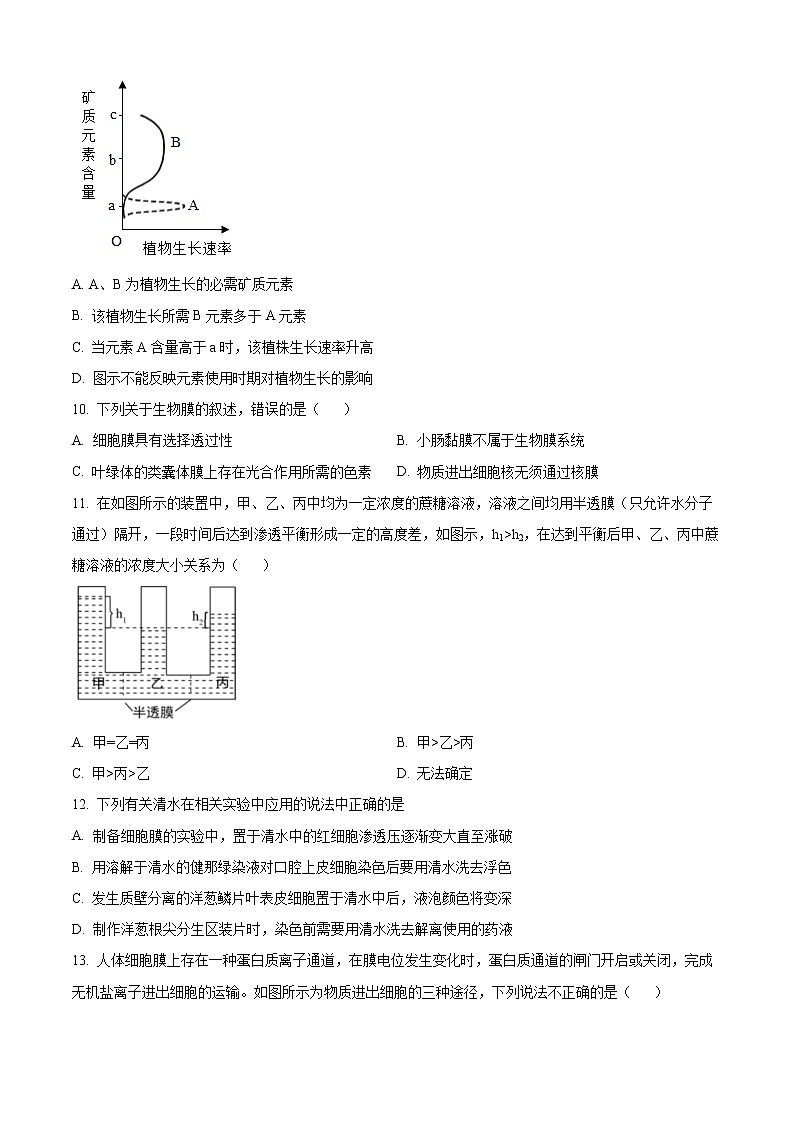 精品解析：甘肃省武威六中2022-2023学年高三上学期第三次过关考试生物试题（原卷版）第3页