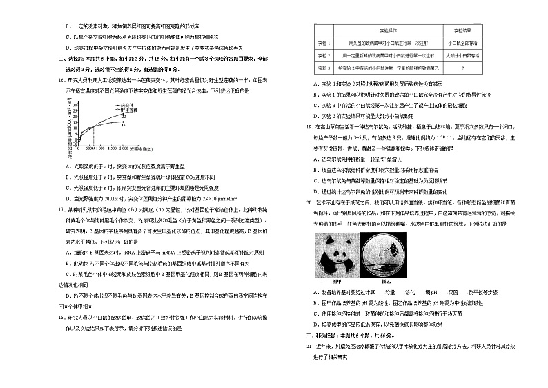 （新高考）高考考前冲刺卷生物（十三）(原卷版)第3页
