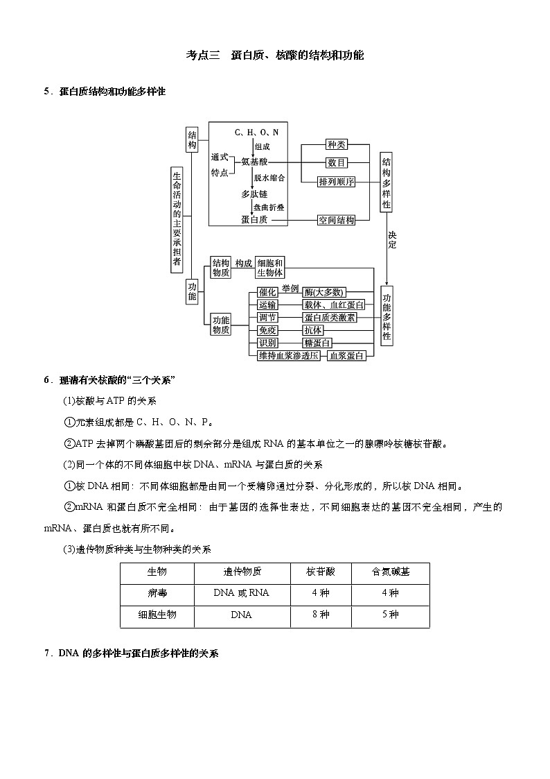 （新高考）高考生物二轮精品专题一组成细胞的分子(原卷版)第3页