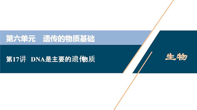 (新高考)高考生物一轮复习讲义课件第17讲DNA是主要的遗传物质 (含解析)第1页