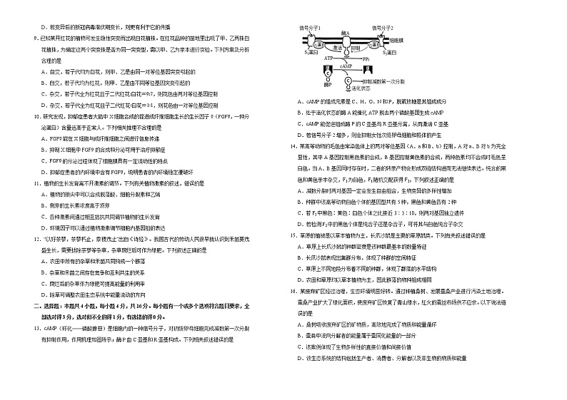 （新高考）高三生物4月月考卷 生物（B卷）(2份打包，解析版+原卷版，可预览)02