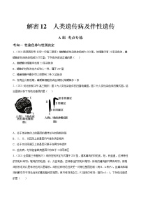 高考生物二轮复习分层训练解密12人类遗传病及伴性遗传（2份打包，解析版+原卷版，可预览）