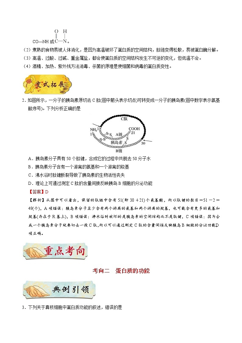 高考生物一轮复习考点一遍过考点04 细胞中的蛋白质(含解析) 试卷03