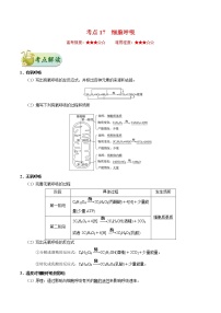 高考生物一轮复习考点一遍过考点17 细胞呼吸(含解析)