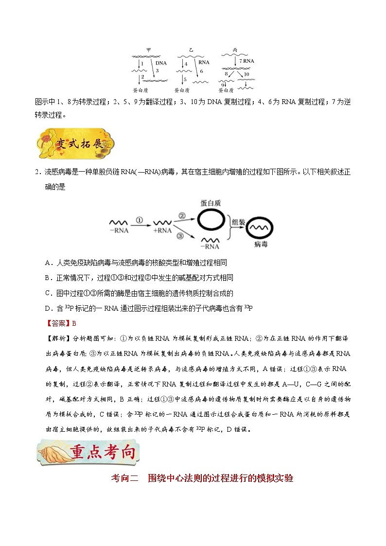 高考生物一轮复习考点一遍过考点33 中心法则及其发展(含解析)第2页