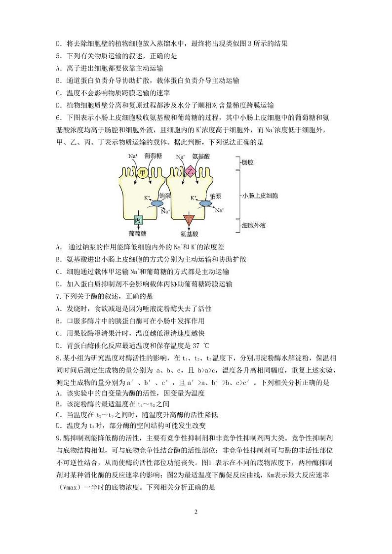 2023沈阳二中高一上学期12月月考生物试题PDF版含答案（可编辑）02