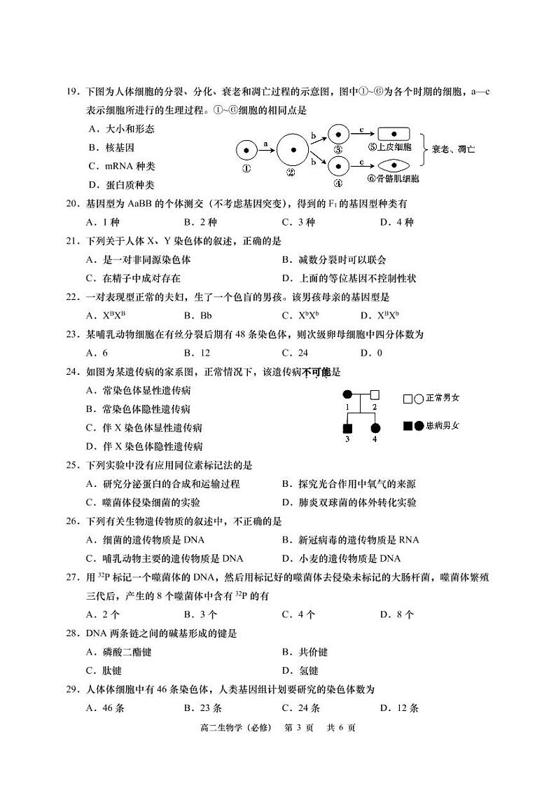 江苏省南通市如皋市2022_2023学年高二上学期期中教学质量调研生物试题（必修）03