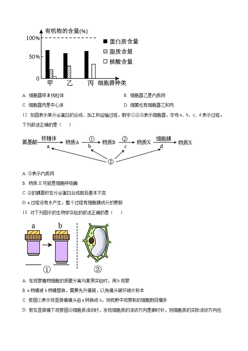 2022临汾一中学高一上学期期末考试生物试题含解析03