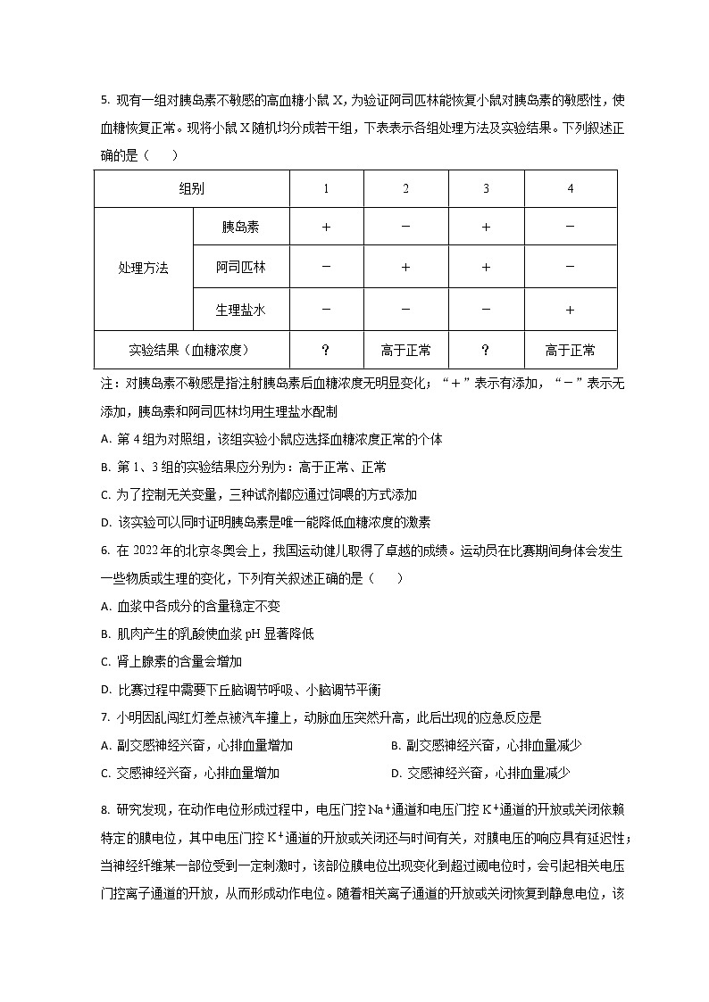 山东省菏泽市山大附中实验学校2022-2023学年高二上学期第一次阶段测试生物试题第2页