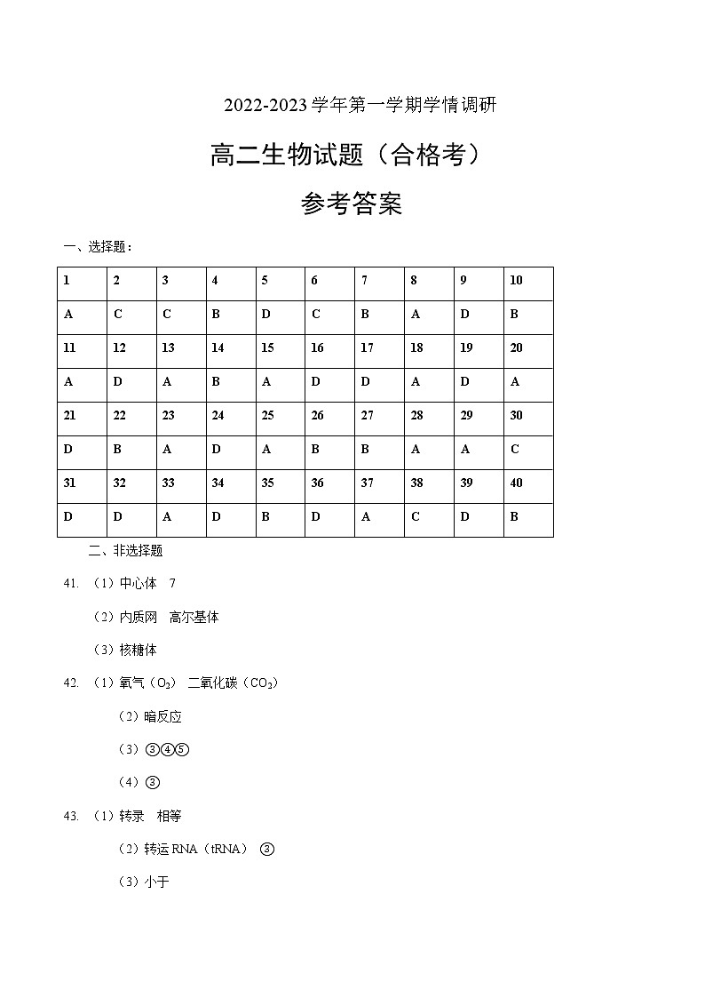 2022-2023学年江苏省徐州市铜山区高二上学期期中考试生物试题PDF版含答案01