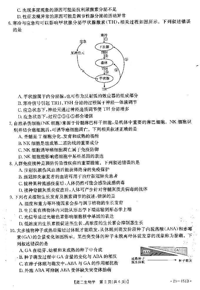 辽宁省凌源市2022-2023学年高二11月月考生物PDF版试题第2页