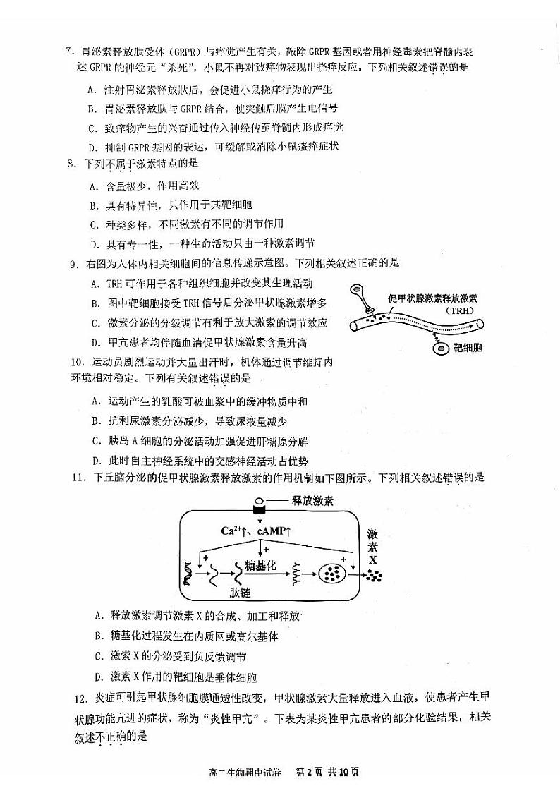 2022-2023学年北京十五中高二（上）期中生物试题及答案第2页