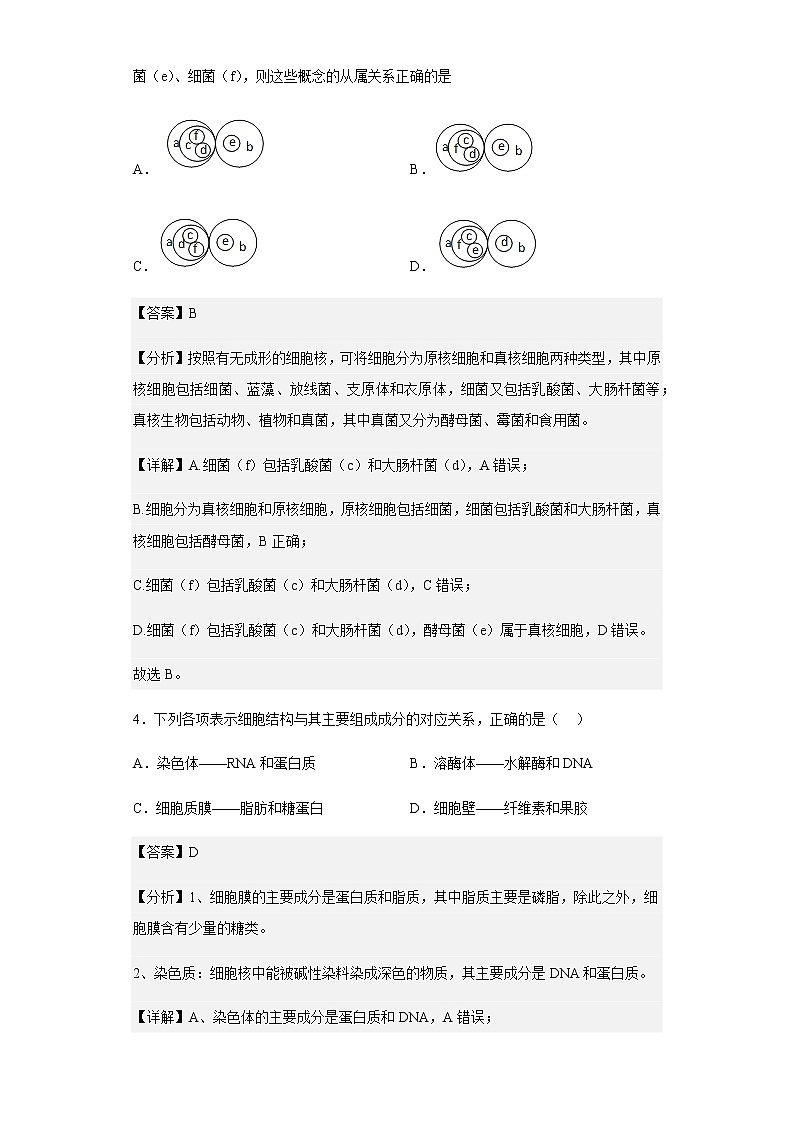 2022-2023学年江苏省宝应中学高一上学期期中生物试题含解析第3页