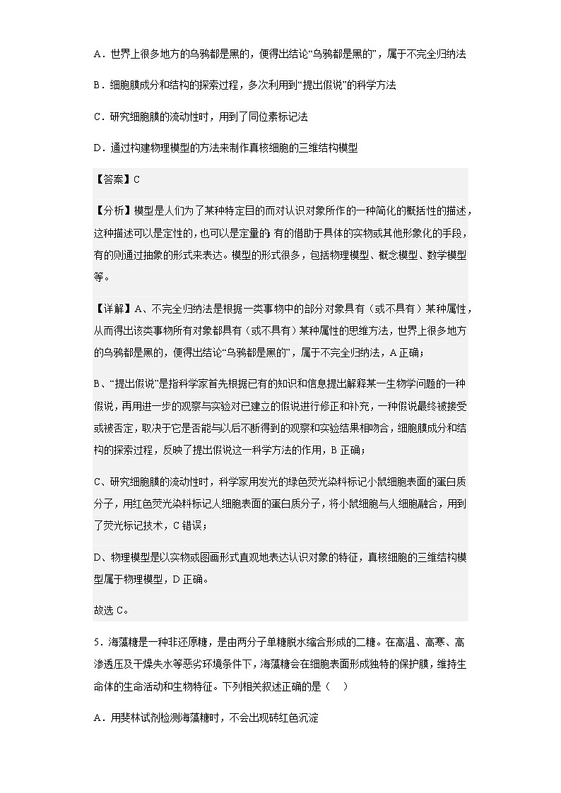 2022-2023学年山东省滨州市高一上学期期中生物试题含解析第3页