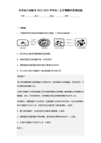 2022-2023学年天津市八校联考高一上学期期中生物试题试题含答案