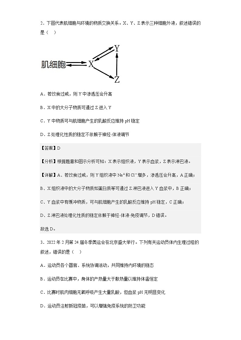 2022-2023学年河南省鹤壁市高中高二10月居家测试生物（宏奥班）试题-含解析第2页
