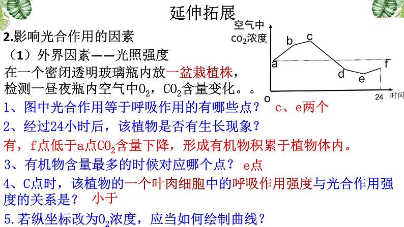 5.4.3 光合作用的原理和应用课件-2022-2023学年高一上学期生物人教版（2019）必修107