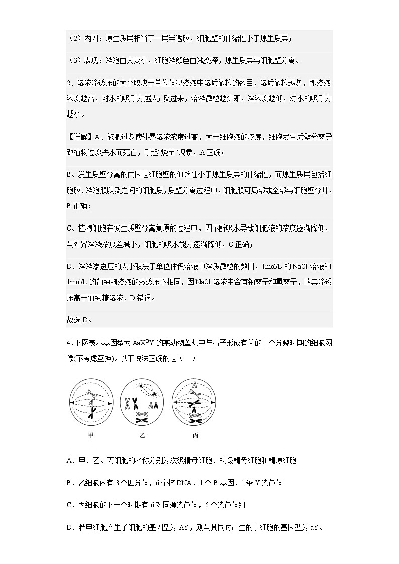 2022-2023学年湖南省邵阳市武冈市高二上学期期中生物试题含解析03