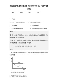 2022-2023学年黑龙江省大庆市肇州县二中高三10月月考生物试题含解析