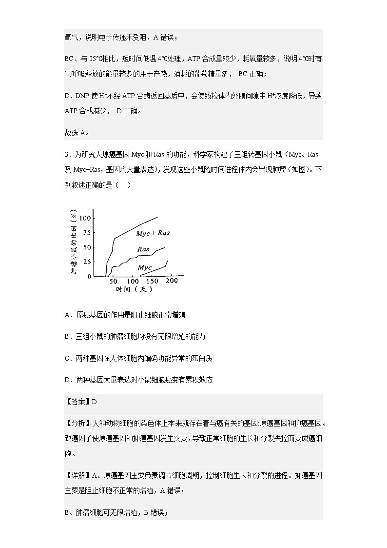 2022-2023学年湖北省武汉市六中高三11月考试生物试题含解析03