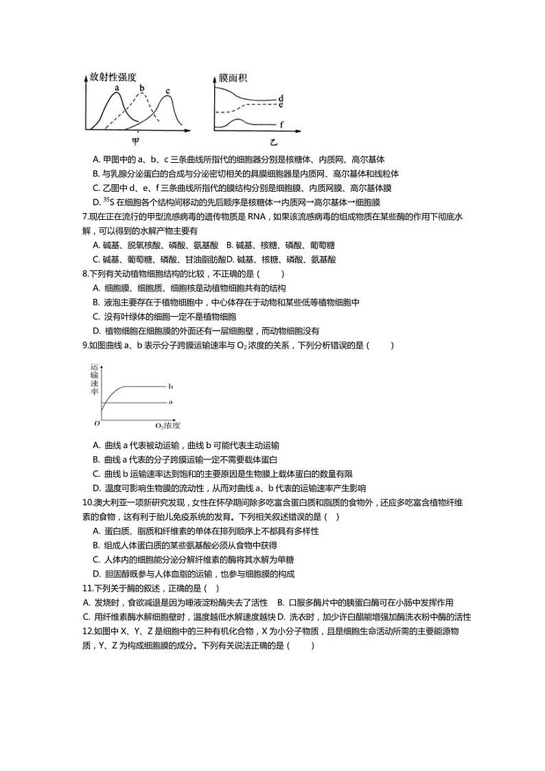 湖北省襄阳市第四中学2022-2023学年高一上学期12月月考生物试题第2页