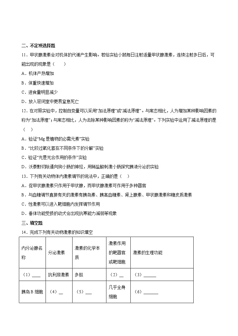 3.1 激素与内分泌系统 2课时课件＋课时作业（原卷＋解析卷）03