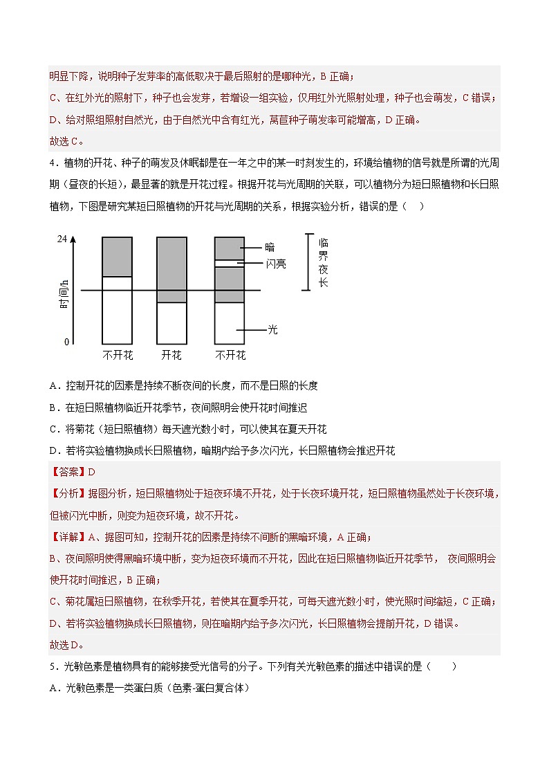 5.4 环境因素参与调节植物的生命活动 课件＋课时作业（原卷＋解析卷）03