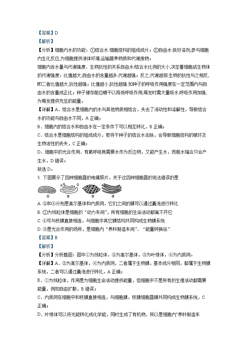 湖南省长沙市长郡中学2022-2023学年高一生物上学期期末模拟试卷（Word版附解析）03