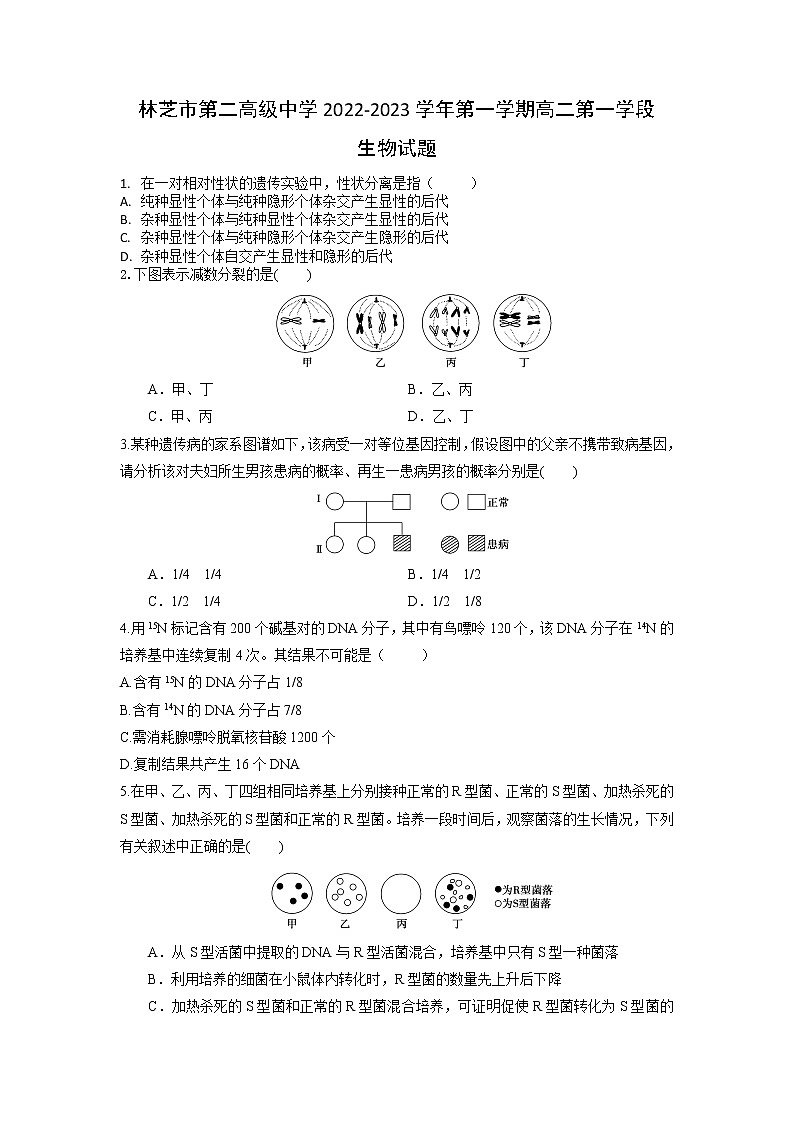 2022-2023学年西藏林芝市第二高级中学高二上学期第一学段考试（期中）生物试题01