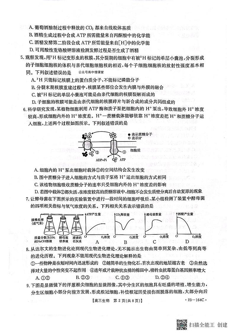 2023辽宁省高三上学期12月大联考试题生物PDF版含答案02