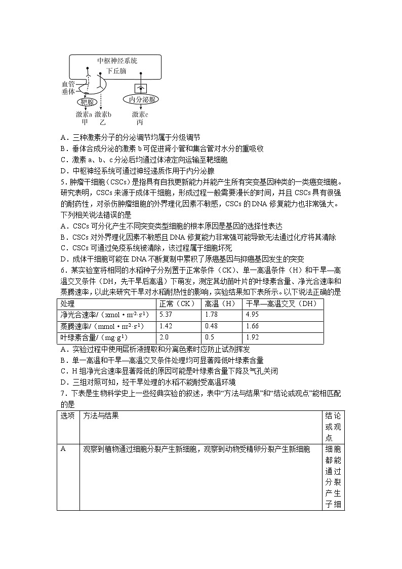 2023十堰高三上学期元月调研考试生物试题含答案02