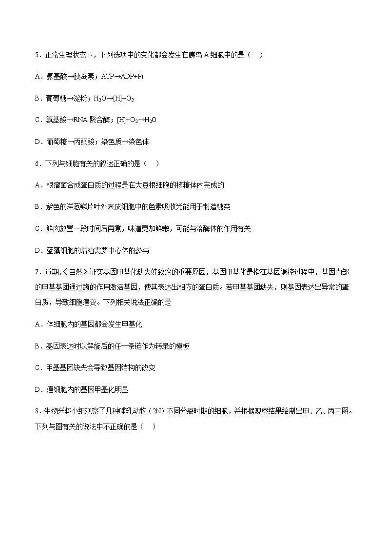 2022-2023学年重庆市第一中学校高三上学期12月月考生物试题含答案03